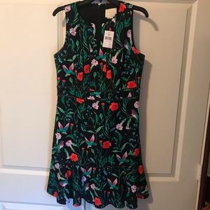 Black Kate Spade Dress with flowe/hummingbird print!